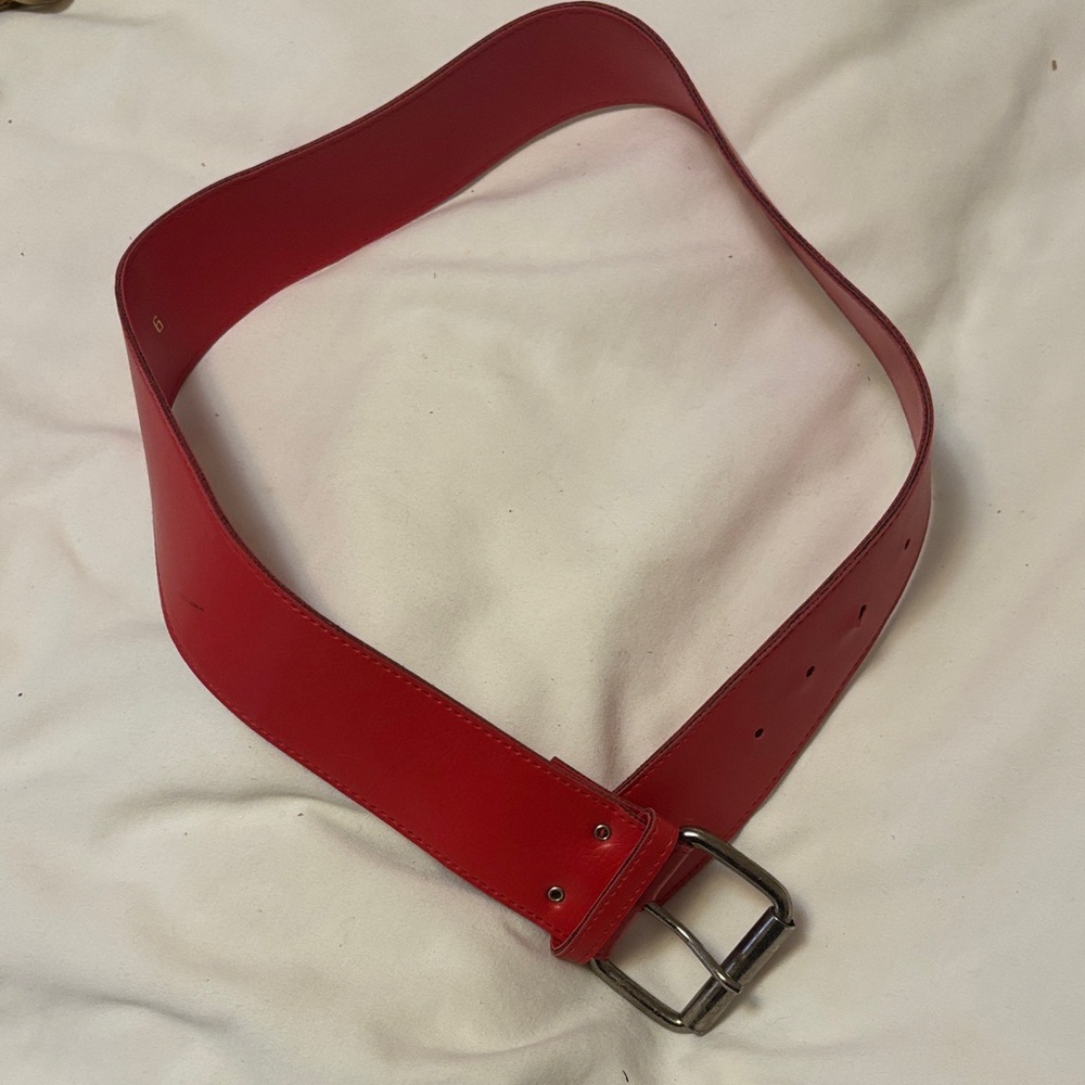Women’s Red Leather Belt -